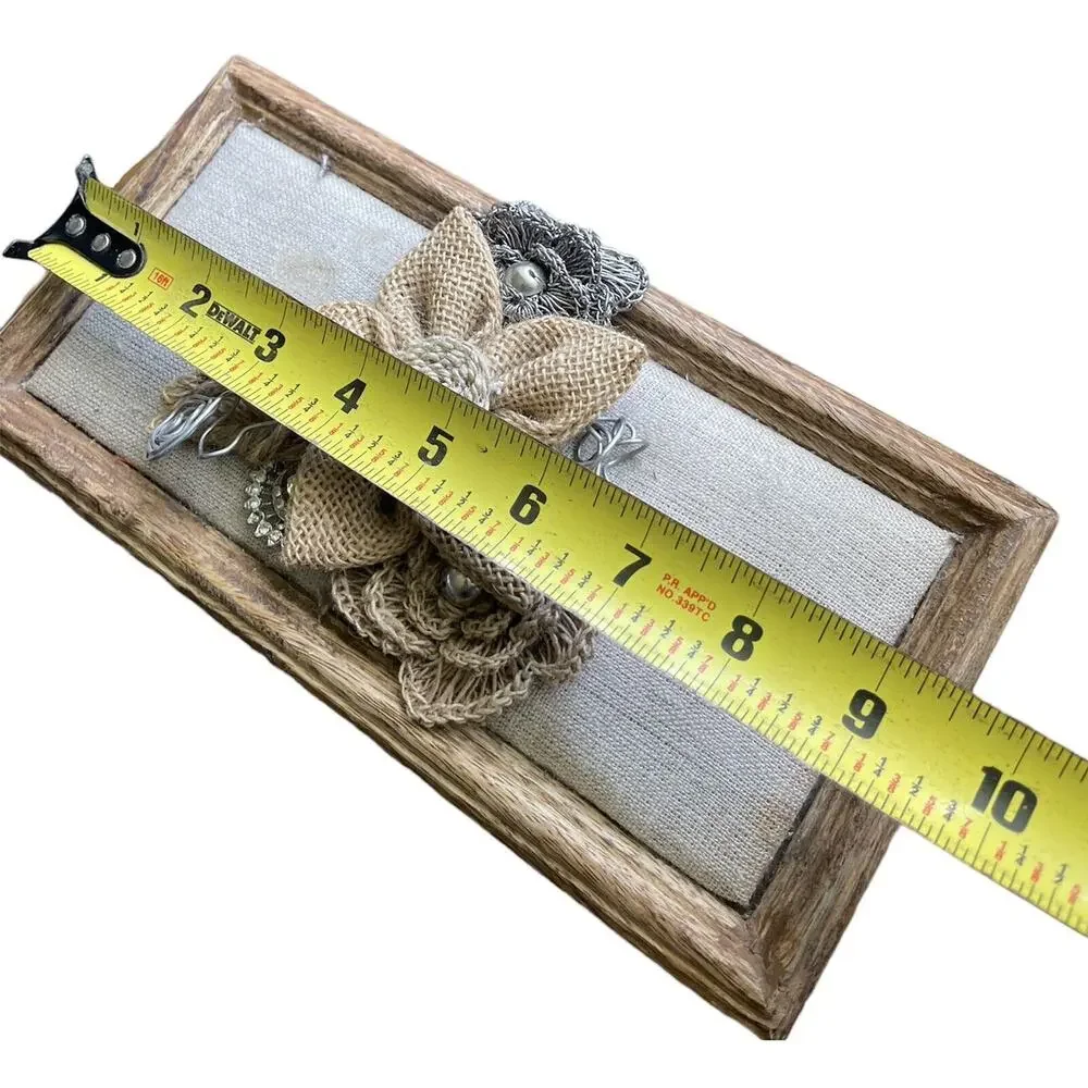 Small Wooden Jewelry Box with Flowers 9.5